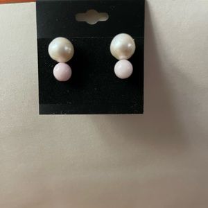 Meg Carter Designs - Pearl & Little Pink Stud Earrings